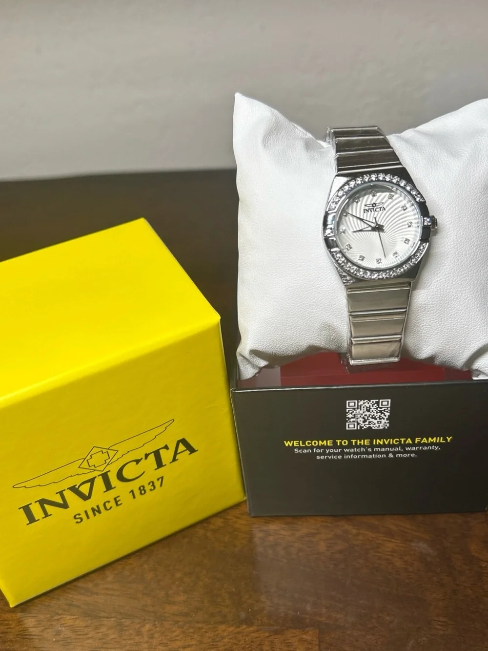 Invicta Silver Tone Crystal Bezel Women's Watch